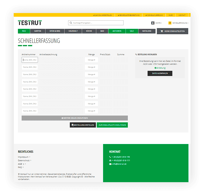 testrut-quick-order-form