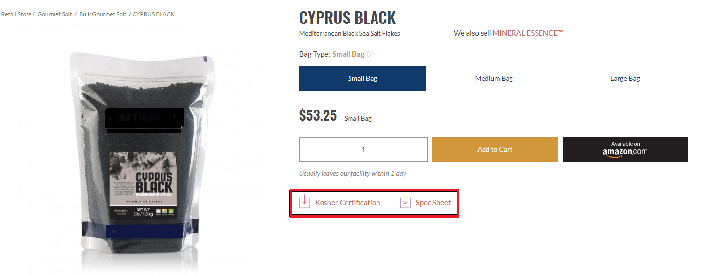 eCommerce Product Information Attachments - Salt