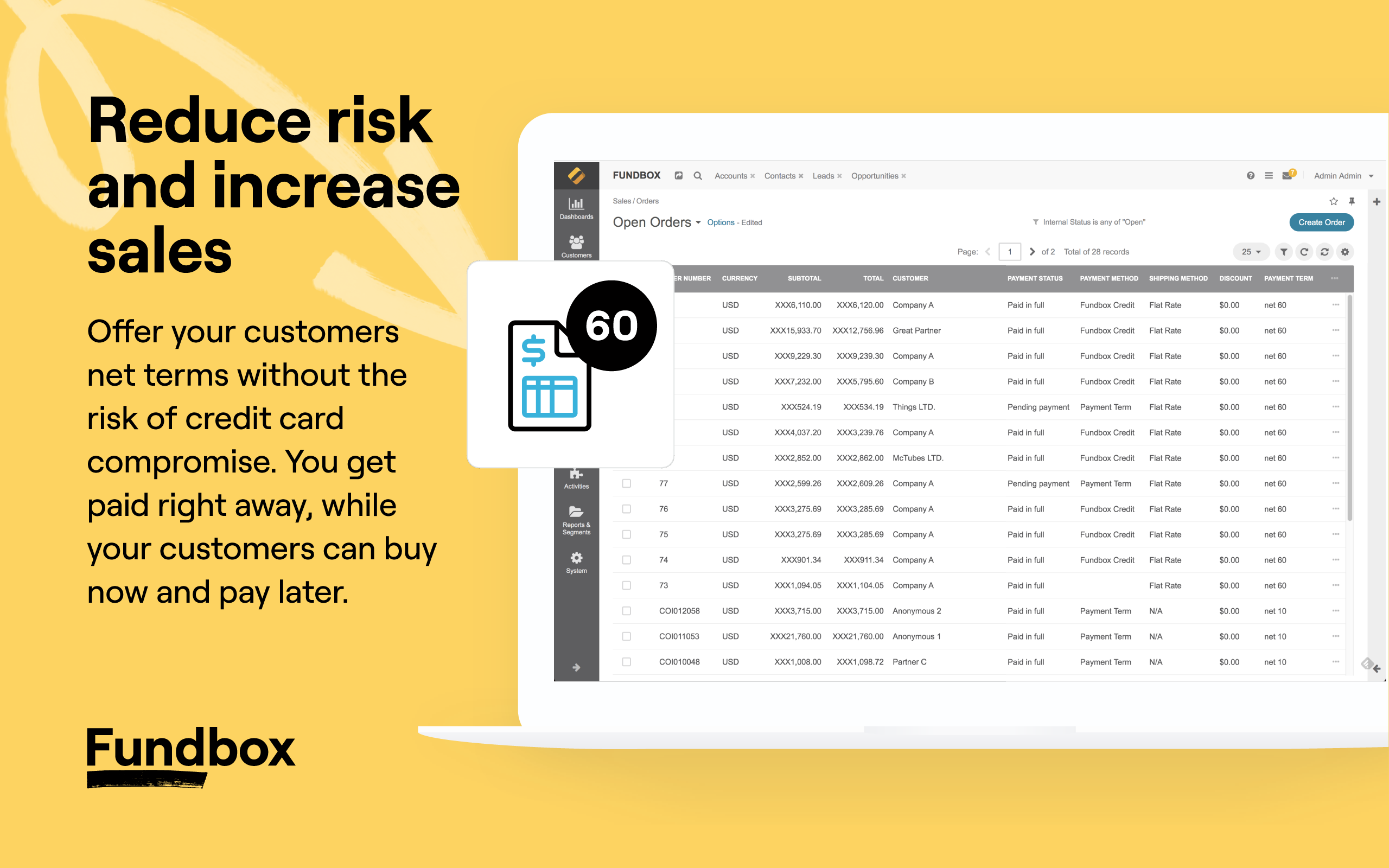 reduce risk increase sales