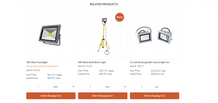 storefront related products widgets