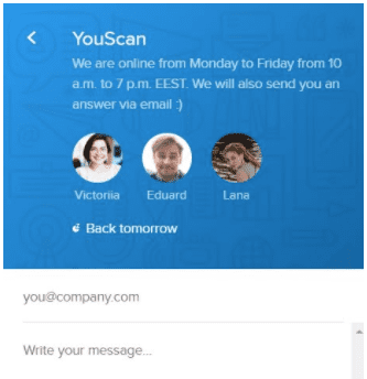 chat message youscan