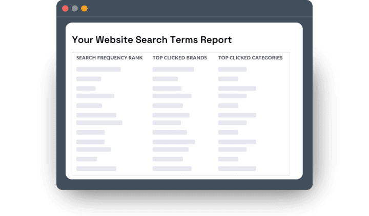 website search terms report