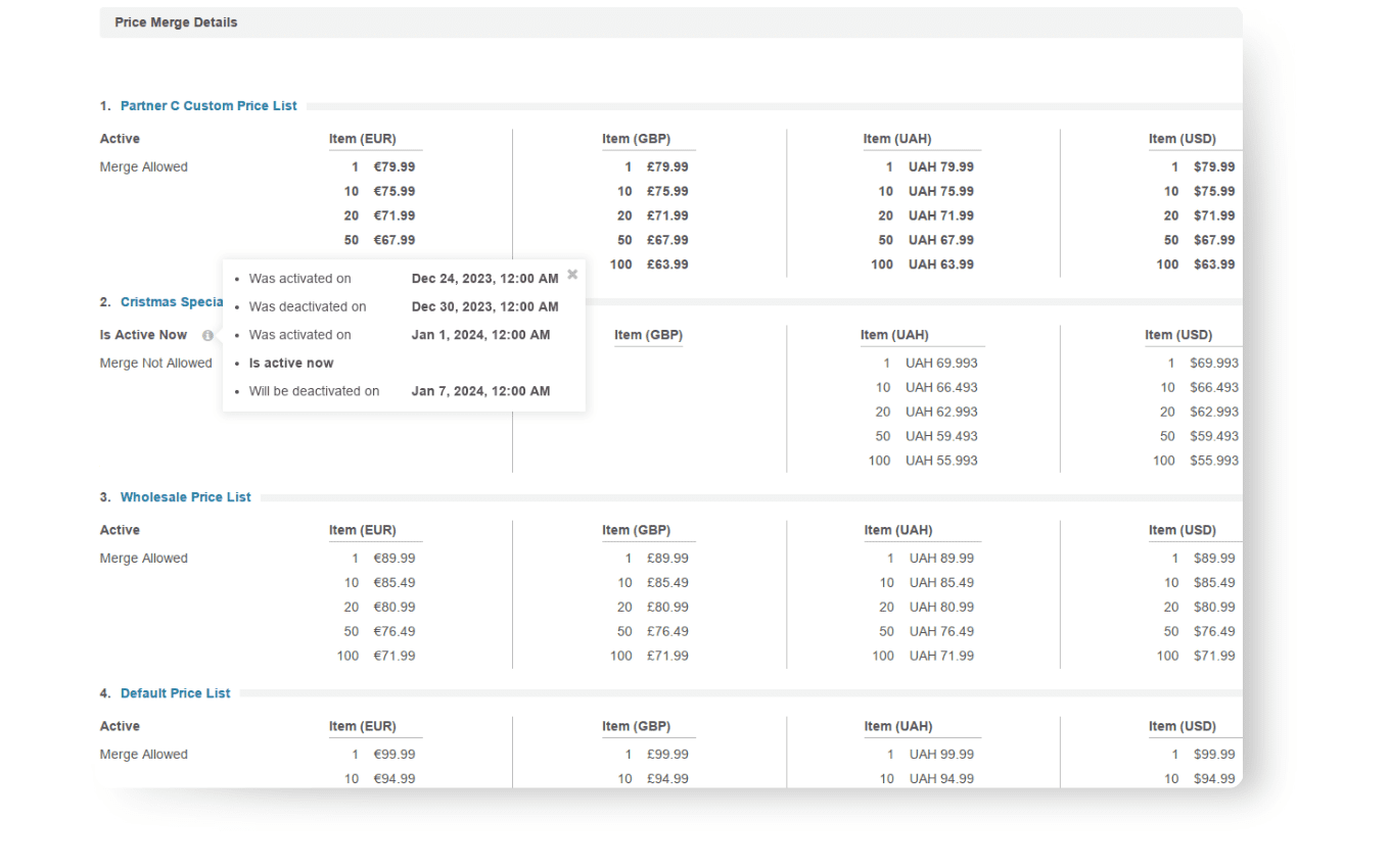 OroCommerce new pricing view