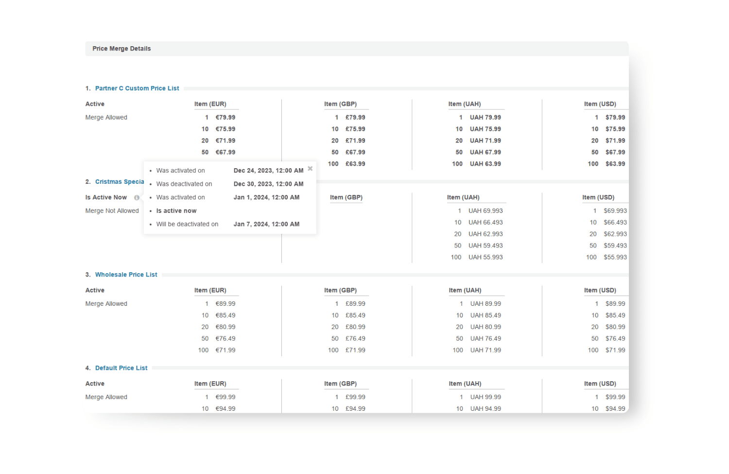 OroCommerce new pricing view