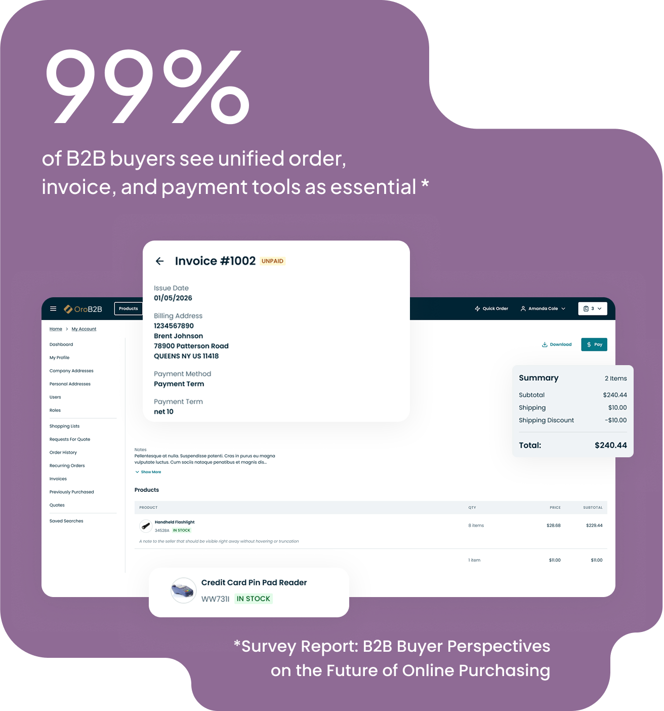OroPay Invoices page view