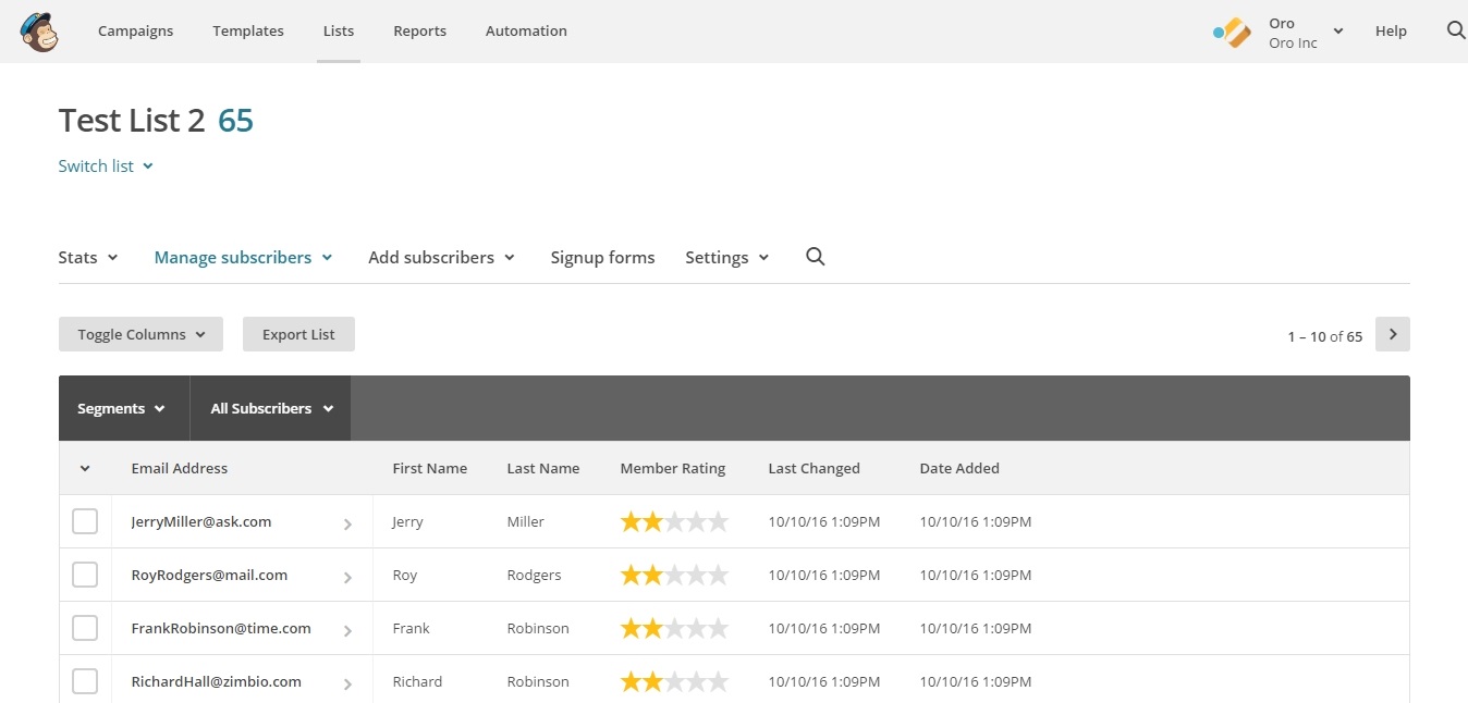 Columns that will be synced