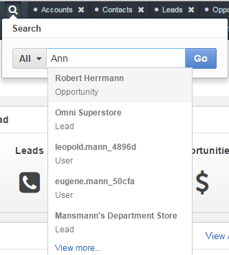 A list of search results