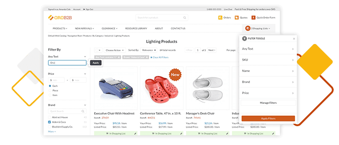 filtering orocommerce lts 4.2