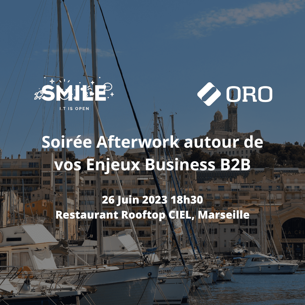 Soirée Afterwork sur la terrasse du Rooftop Ciel à Marseille autour de vos enjeux Business B2B