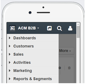 The menu bar can be accessed by clicking the hamburger button