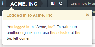 Organization selector