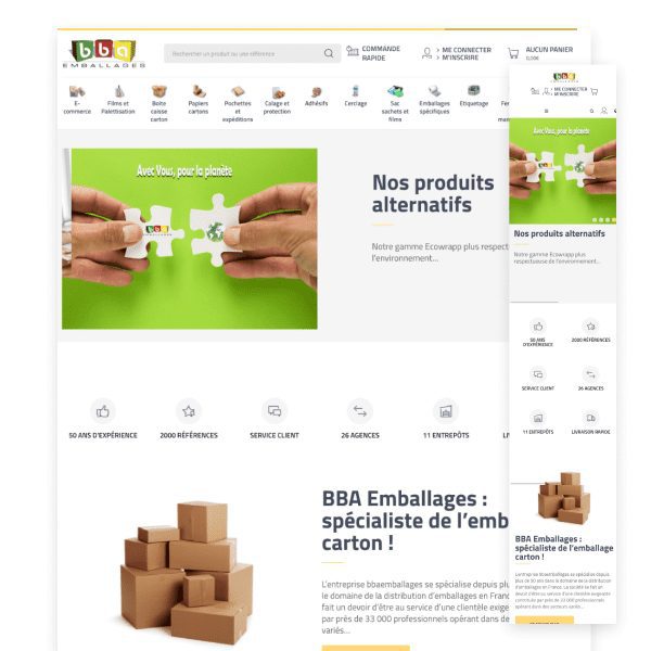 groupe tini bba emballages b2b ecommerce website